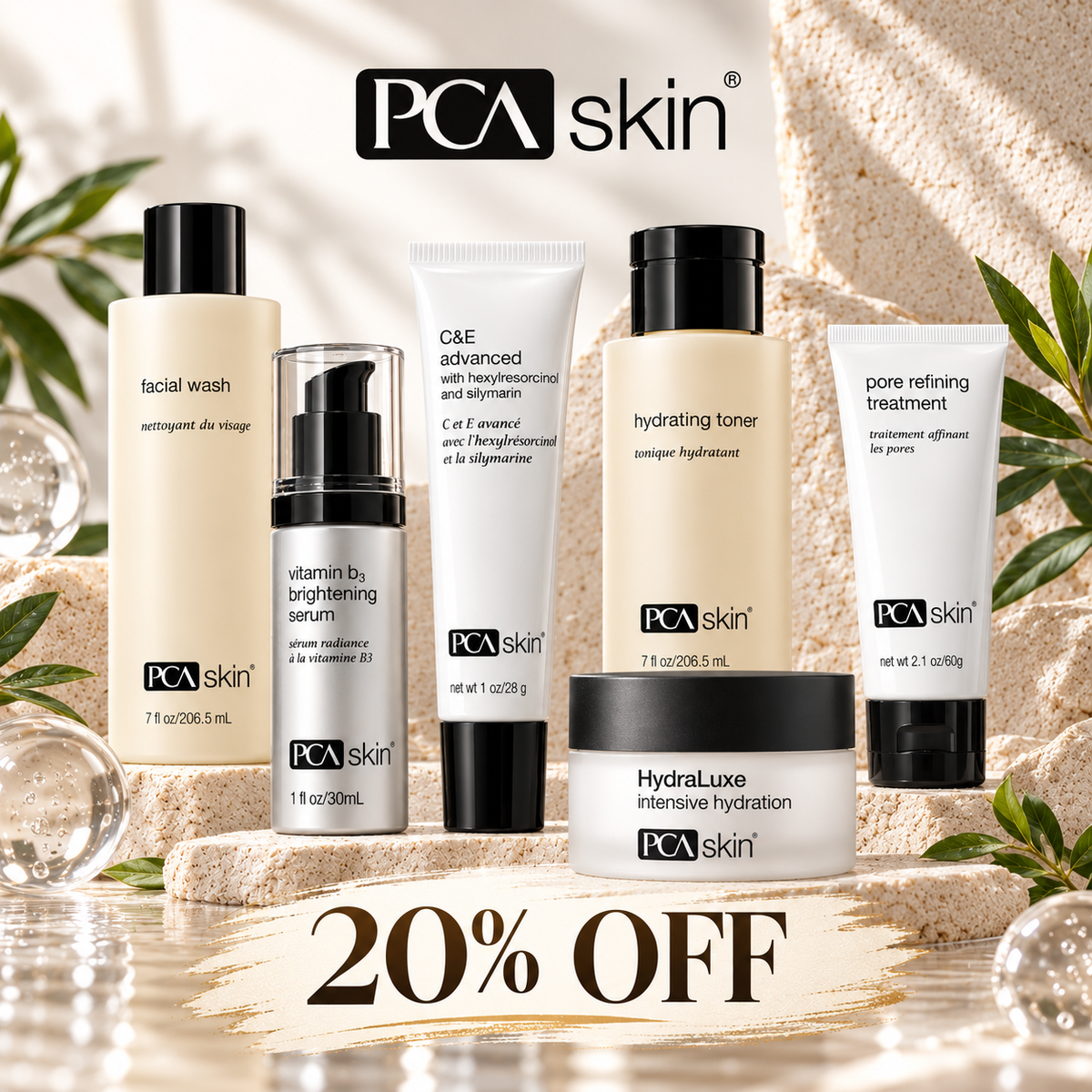20% Off all PCA Skin Products